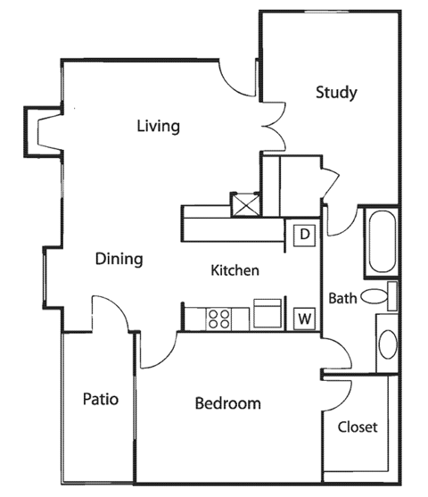 a floor plan of a house with bedrooms and a living room